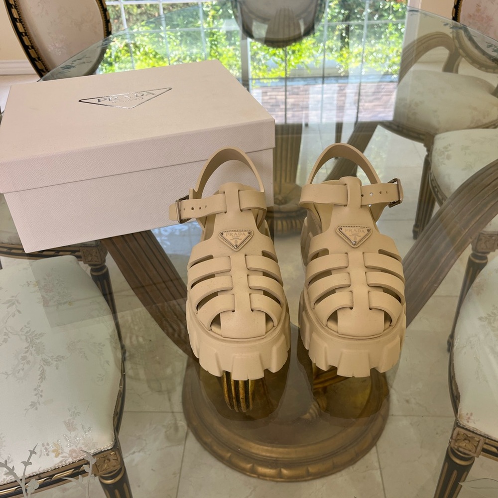 Prada rubber monolith sandals